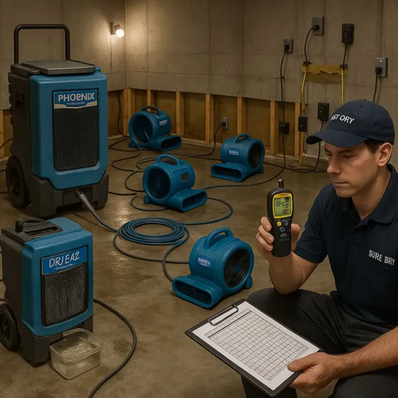 Structural Drying and Dehumidification process in Florence, KY